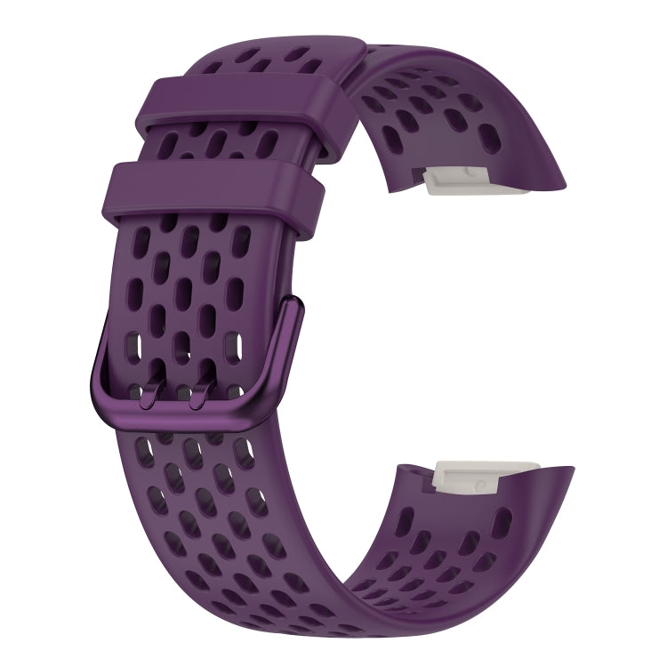 Monochromatic Silica Gel Breathable Strap, For Fitbit Charge 5
