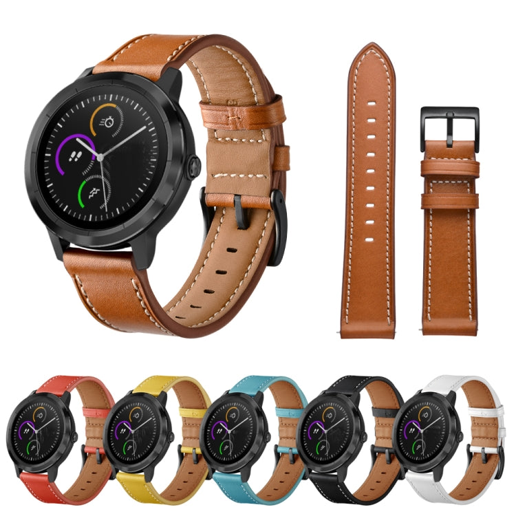 First Layer Leather Car Line Solid Color Strap, For Huawei Watch GT3 46mm / Watch GT Runner, For Huawei Watch GT3 42mm / Watch GT2 42mm