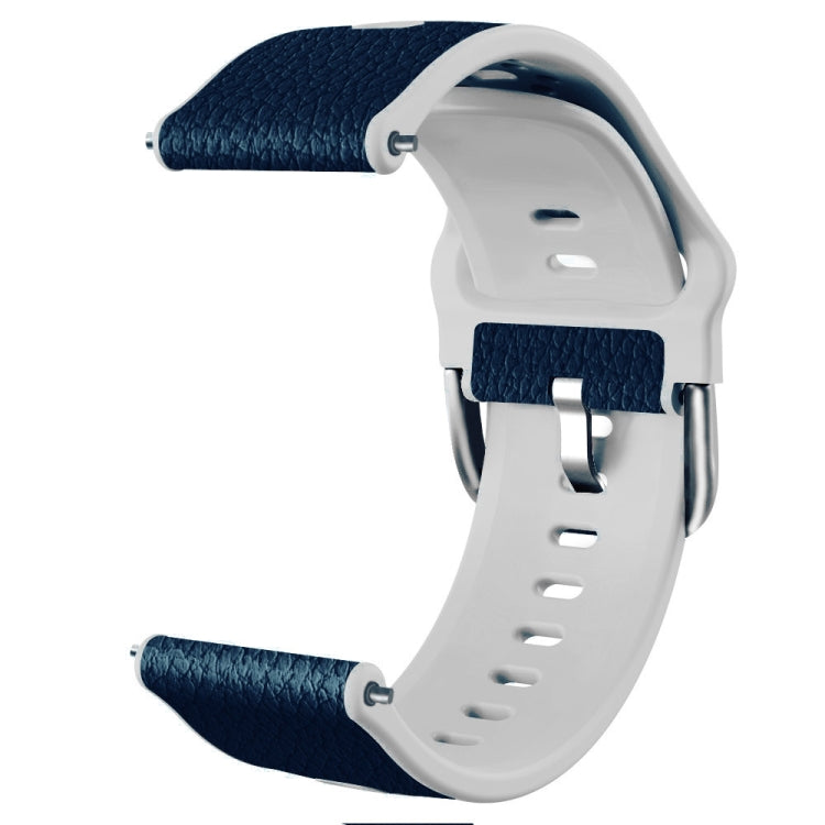TPU +Lychee Pattern Leather Watch Strap, For Huawei Watch GT Runner / Watch GT 3 46mm, For Huawei Watch GT 3 42mm / Watch GT 2 42mm