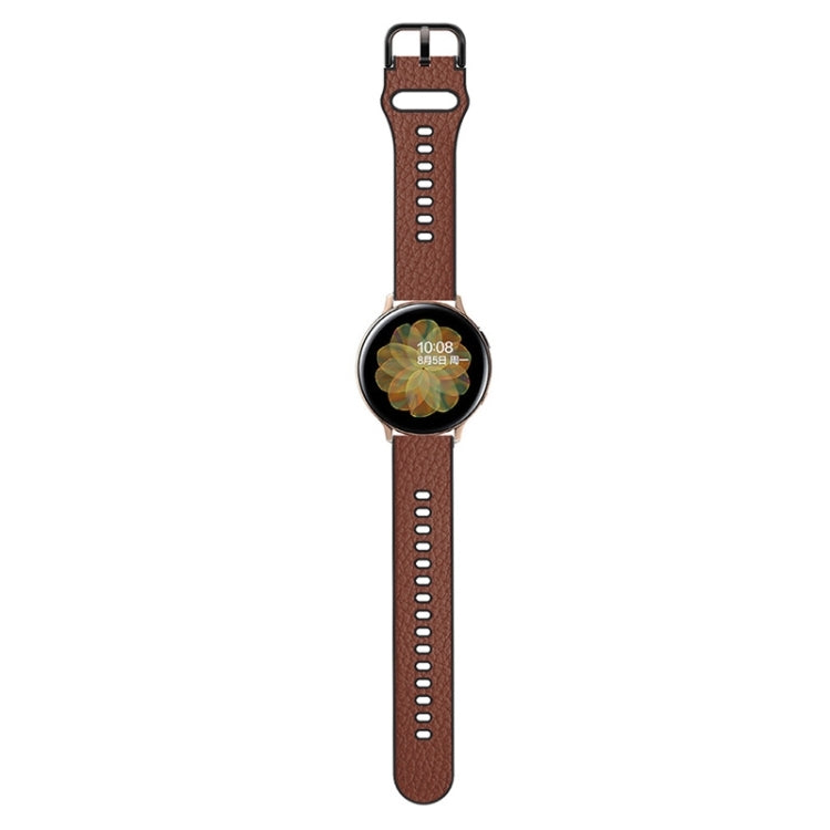 TPU +Lychee Pattern Leather Watch Strap, For Huawei Watch GT Runner / Watch GT 3 46mm, For Huawei Watch GT 3 42mm / Watch GT 2 42mm