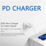 AU-20W PD USB-C / Type-C Travel Charger with USB-C to 8 Pin Data Cable, AU Plug, AU Plug + 1m 8 Pin PD Cable, AU Plug + 2m 8 Pin PD Cable