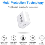 AU-20W PD USB-C / Type-C Travel Charger with USB-C to 8 Pin Data Cable, AU Plug, AU Plug + 1m 8 Pin PD Cable, AU Plug + 2m 8 Pin PD Cable