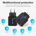 PD03 20W PD3.0 + QC3.0 USB Charger with USB to 8 Pin Data Cable, EU Plug, EU Plug + USB to 8 Pin Cable