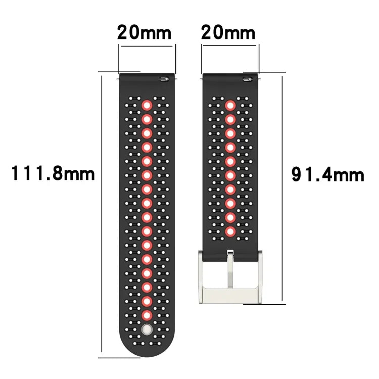 Two-Color Silicone Breathable Strap, For Samsung Gear S2 Classic, For Samsung Galaxy Gear Sport