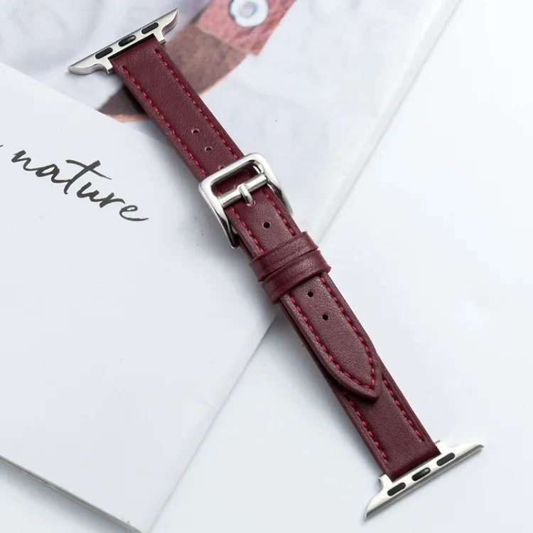 Microfiber Leather Pin Buckle Watch Strap For Apple Watch Series, 7 41mm / 6&SE&5&4 40mm / 3&2&1 38mm, 7 45mm / 6&SE&5&4 44mm / 3&2&1 42mm