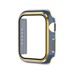Electroplating Two-color PC+Tempered Film Watch Case, For Apple Watch Series 9 / 8 / 7 45mm, For Apple Watch Series 6/5/4/SE 44mm