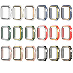 Electroplating Two-color PC+Tempered Film Watch Case, For Apple Watch Series 9 / 8 / 7 45mm, For Apple Watch Series 6/5/4/SE 44mm