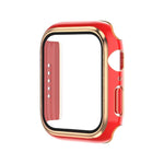 Electroplating Two-color PC+Tempered Film Watch Case, For Apple Watch Series 3/2/1 42mm, For Apple Watch Series 9 / 8 / 7 41mm