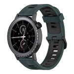 20mm Vertical Pattern Two-Color Silicone Watch Band, For Samsung Galaxy watch 42mm, For Samsung Gear Sport, For Samsung Gear S2 Classic