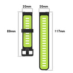 20mm Vertical Pattern Two-Color Silicone Watch Band, For Garmin Forerunner 245 Music, For Garmin Vivoactive 3 Music