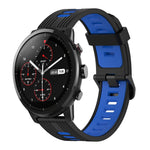 22mm Vertical Pattern Two-Color Silicone Watch Band, For Amazfit 2 Stratos, For  Amazfit Z