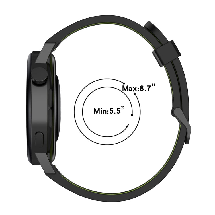 22mm Vertical Pattern Two-Color Silicone Watch Band, For Amazfit 2 Stratos, For  Amazfit Z