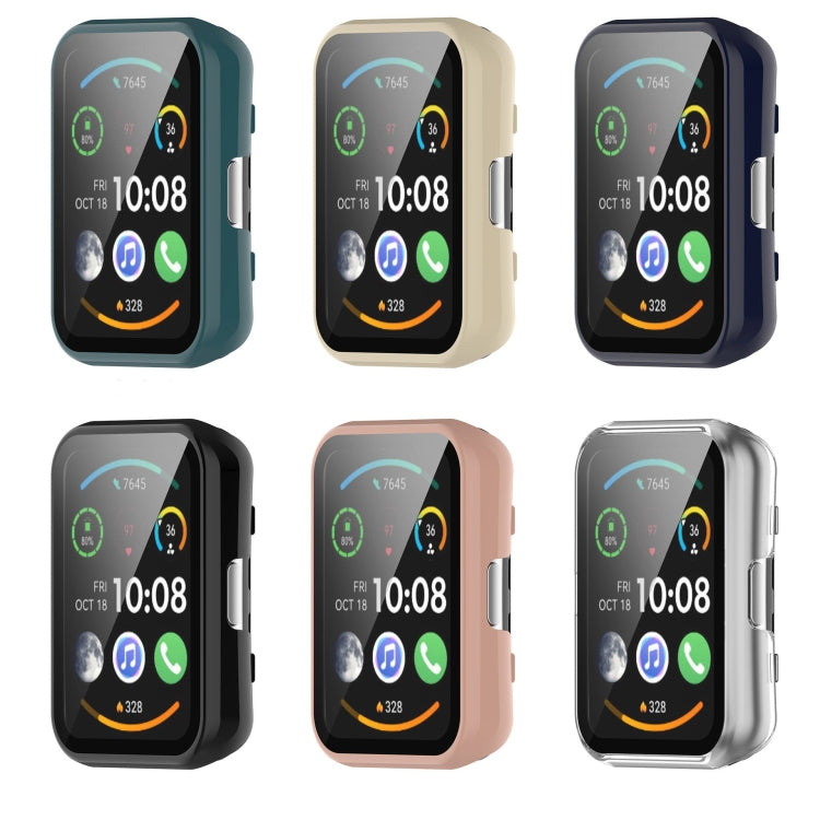 PC+Toughened Film Fully Enclosed Protective Watch Case, For Huawei Watch Fit, For Huawei Watch Fit New