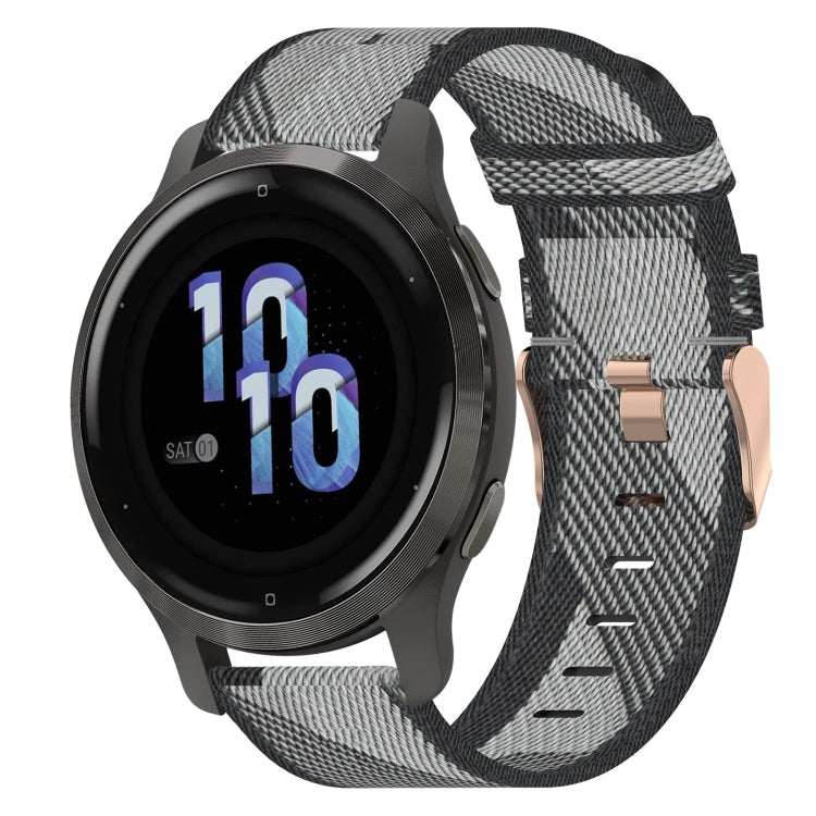 18mm Nylon Woven Watch Band, For Garmin Forerunner 255S, For Garmin Venu 2S, For Garmin Vivomove 3S, For Garmin Vivoactive 4S