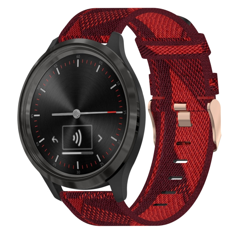 18mm Nylon Woven Watch Band, For Garmin Forerunner 255S, For Garmin Venu 2S, For Garmin Vivomove 3S, For Garmin Vivoactive 4S