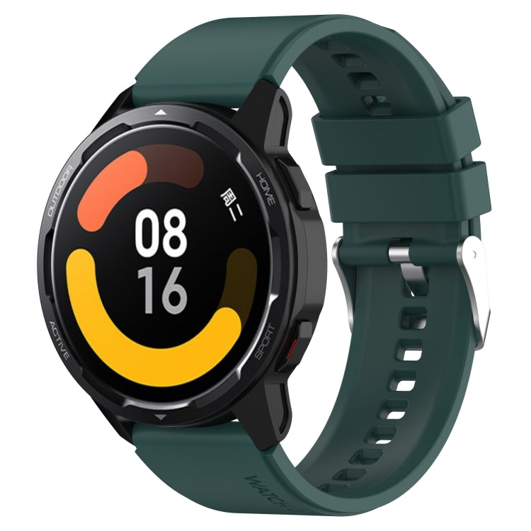 Protruding Head Silicone Strap Silver Buckle, For Samsung Galaxy Watch Heart-L 20mm, For Samsung Galaxy Watch4 40mm/44mm 20mm, For Samsung Galaxy Watch4 Classic 42mm/46mm 20mm, For Samsung Galaxy Watch3 41mm 20mm