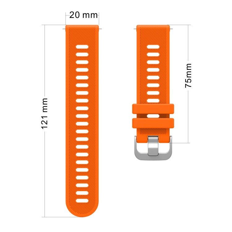 20mm Silicone Twill Watch Band, For Honor Watch ES, For Honor MagicWatch 2 42mm