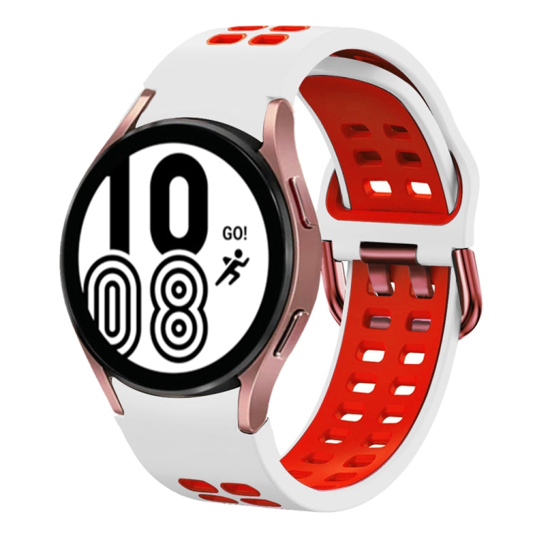 20mm Breathable Two-Color Silicone Watch Band, For Samsung Galaxy Watch 5 Pro  45mm, For Samsung Galaxy Watch 4 40mm