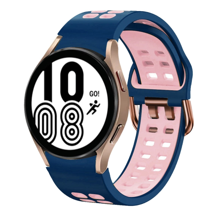 20mm Breathable Two-Color Silicone Watch Band, For Samsung Galaxy Watch 5 Pro  45mm, For Samsung Galaxy Watch 4 40mm