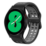 20mm Breathable Two-Color Silicone Watch Band, For Samsung Galaxy Watch 4 44mm, For Samsung Galaxy Watch 4 Classic 46mm