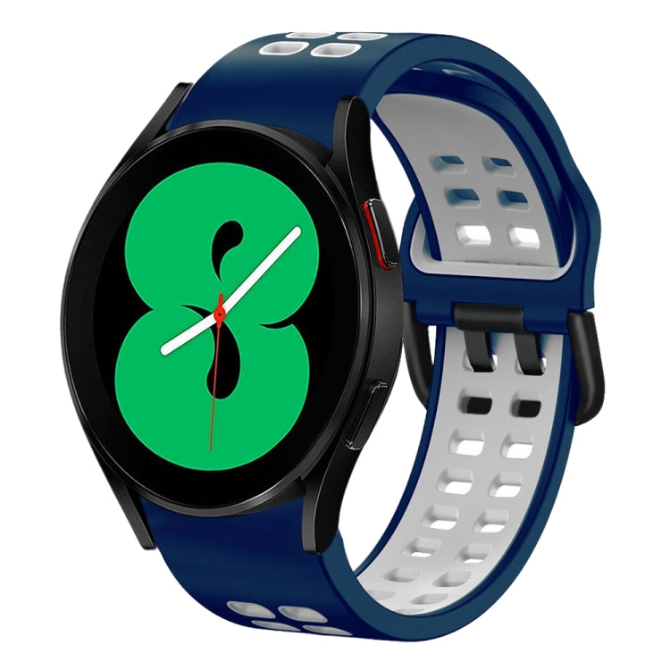 20mm Breathable Two-Color Silicone Watch Band, For Samsung Galaxy Watch 4 44mm, For Samsung Galaxy Watch 4 Classic 46mm