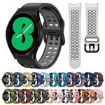 20mm Breathable Two-Color Silicone Watch Band, For Samsung Galaxy Watch 4 44mm, For Samsung Galaxy Watch 4 Classic 46mm