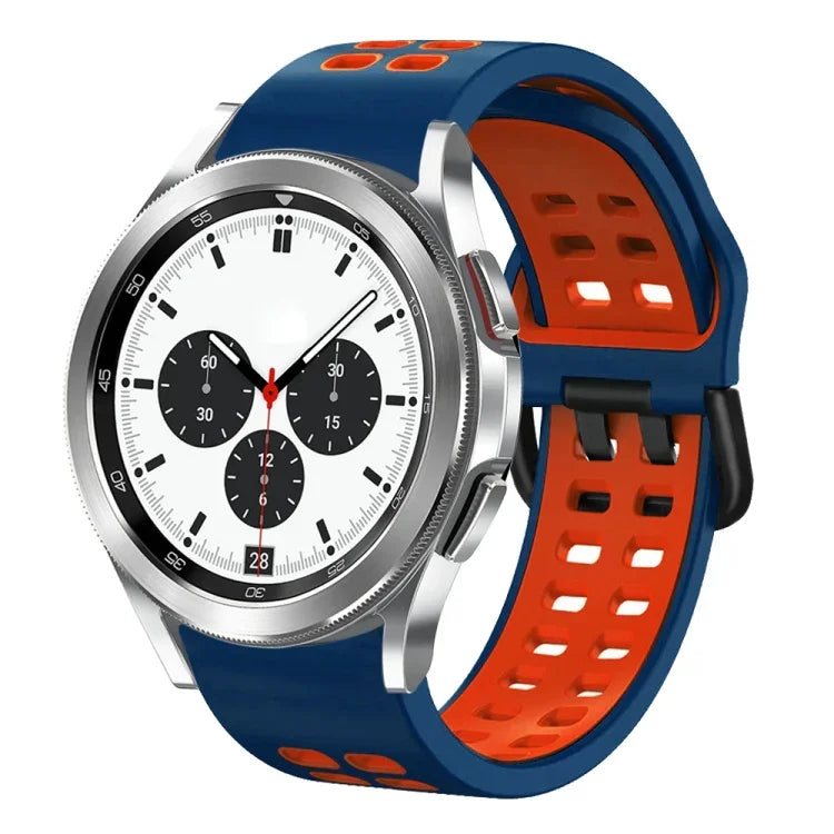 20mm Breathable Two-Color Silicone Watch Band, For Samsung Galaxy Watch 4 Classic 42mm, For Galaxy Watch Active 2