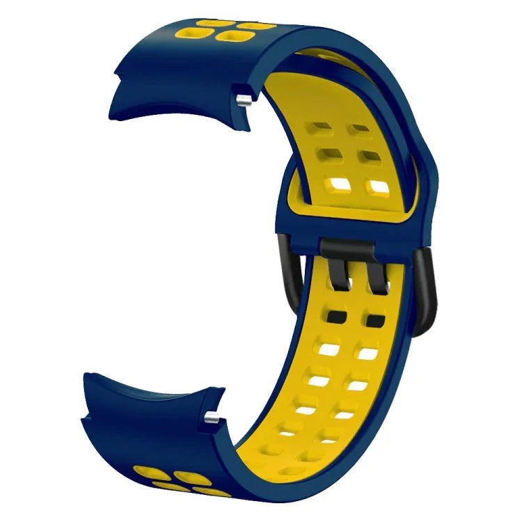 20mm Breathable Two-Color Silicone Watch Band, For Samsung Galaxy Watch 4 Classic 42mm, For Galaxy Watch Active 2