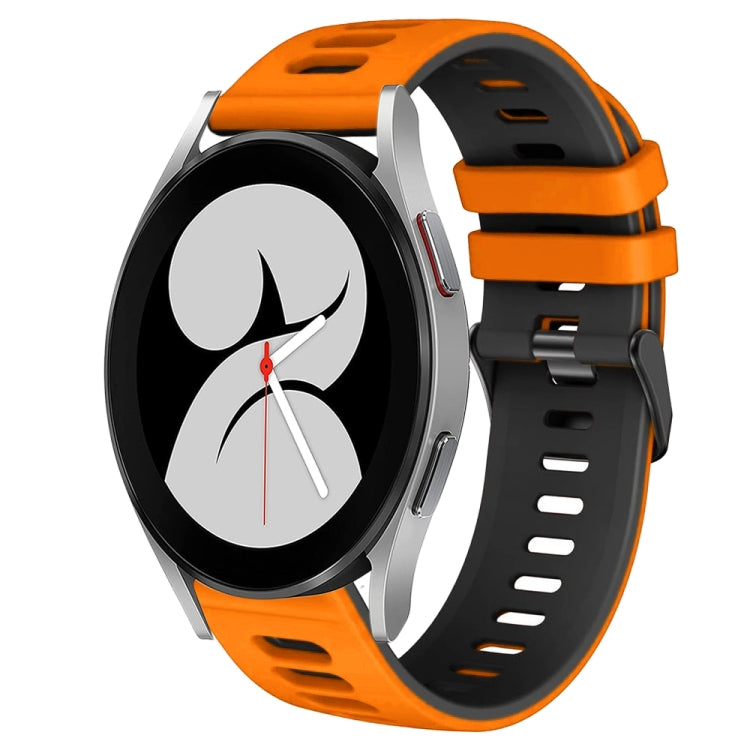20mm Two-Color Silicone Watch Band, For Samsung Galaxy Watch 5 Pro  45mm, For Samsung Galaxy Watch 4 40mm