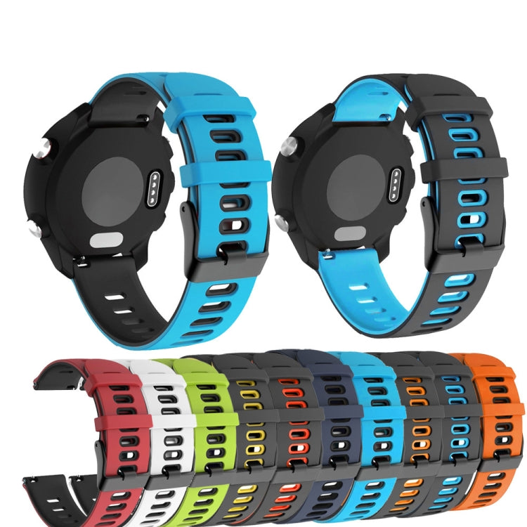 20mm Two-Color Silicone Watch Band, For Samsung Galaxy Watch 4 44mm, For Samsung Galaxy Watch 4 Classic 46mm