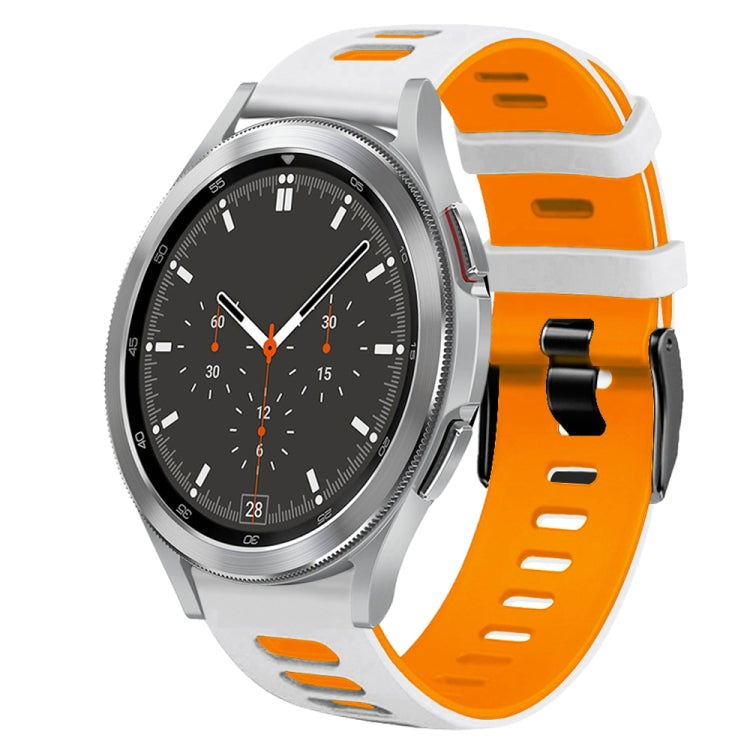 20mm Two-Color Silicone Watch Band, For Samsung Galaxy Watch 4 44mm, For Samsung Galaxy Watch 4 Classic 46mm