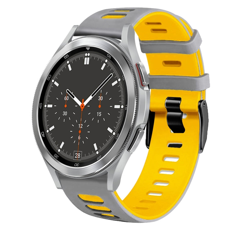 20mm Two-Color Silicone Watch Band, For Samsung Galaxy Watch 4 44mm, For Samsung Galaxy Watch 4 Classic 46mm