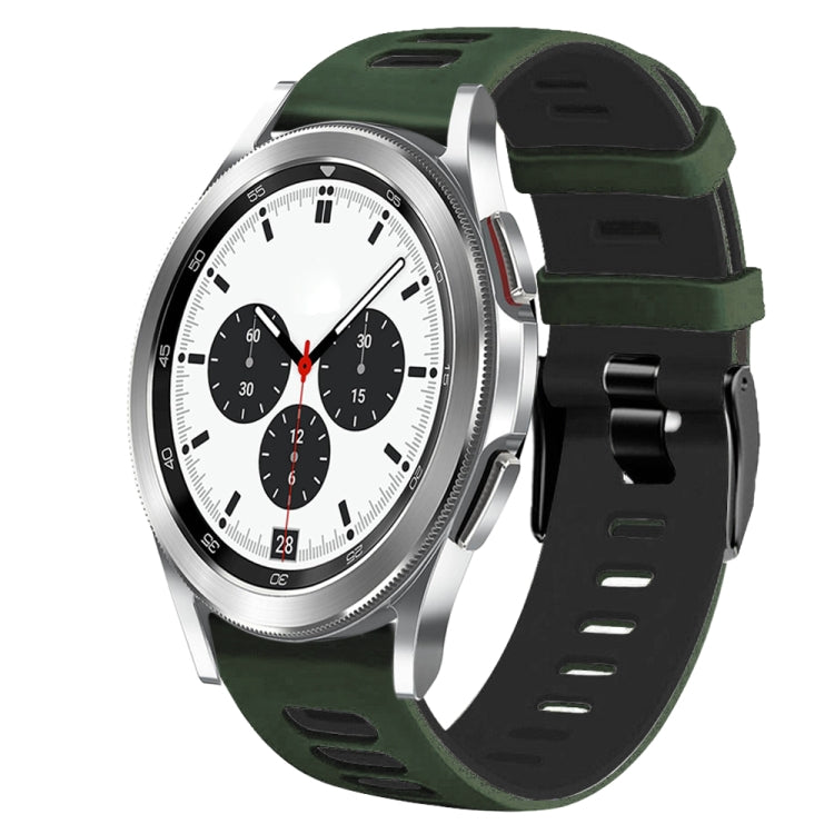 20mm Two-Color Silicone Watch Band, For Samsung Galaxy Watch 4 Classic 42mm, For Samsung Galaxy Watch Active 2