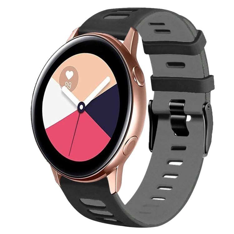 20mm Two-Color Silicone Watch Band, For Samsung Galaxy Watch 4 Classic 42mm, For Samsung Galaxy Watch Active 2