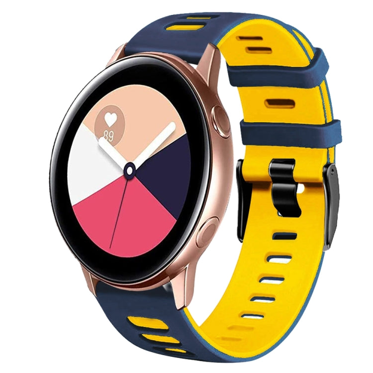 20mm Two-Color Silicone Watch Band, For Samsung Galaxy Watch 4 Classic 42mm, For Samsung Galaxy Watch Active 2
