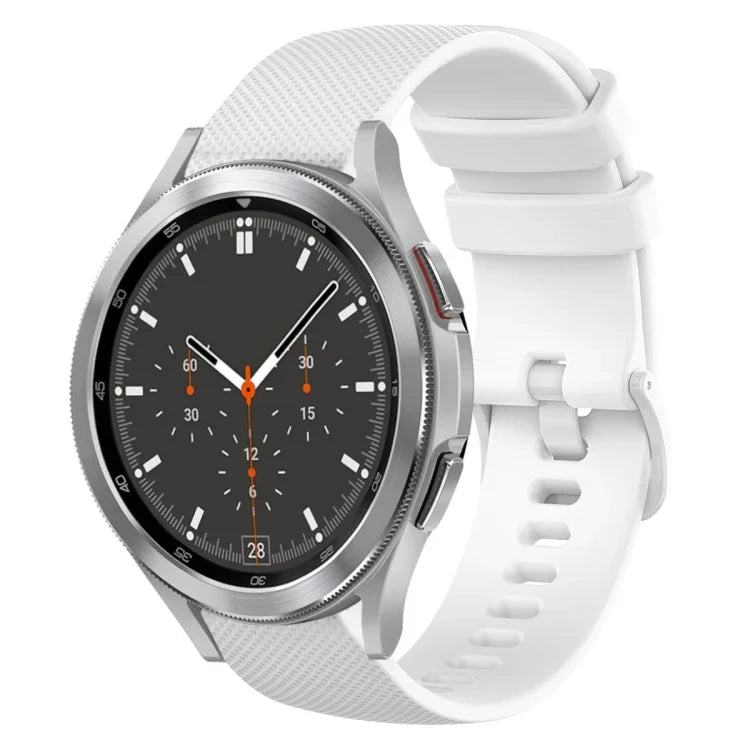 20mm Plaid Solid Color Silicone Watch Band, For Samsung Galaxy Watch4 44mm, For Samsung Galaxy Watch4 Classic 46mm, For Samsung Galaxy Watch4 Classic 42mm, For Samsung Galaxy Watch Active 2