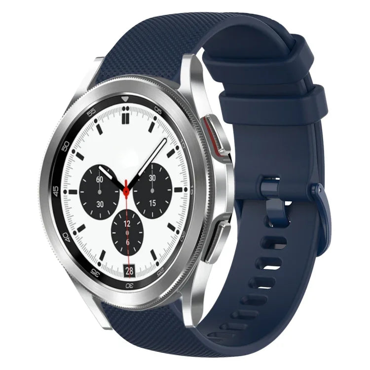 20mm Plaid Solid Color Silicone Watch Band, For Samsung Galaxy Watch4 44mm, For Samsung Galaxy Watch4 Classic 46mm, For Samsung Galaxy Watch4 Classic 42mm, For Samsung Galaxy Watch Active 2