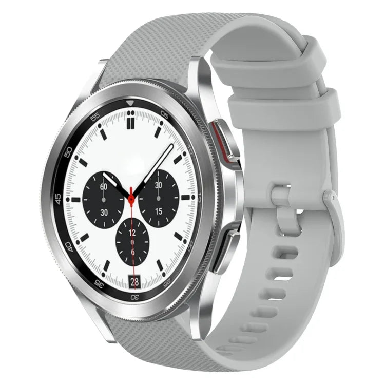 20mm Plaid Solid Color Silicone Watch Band, For Samsung Galaxy Watch4 44mm, For Samsung Galaxy Watch4 Classic 46mm, For Samsung Galaxy Watch4 Classic 42mm, For Samsung Galaxy Watch Active 2