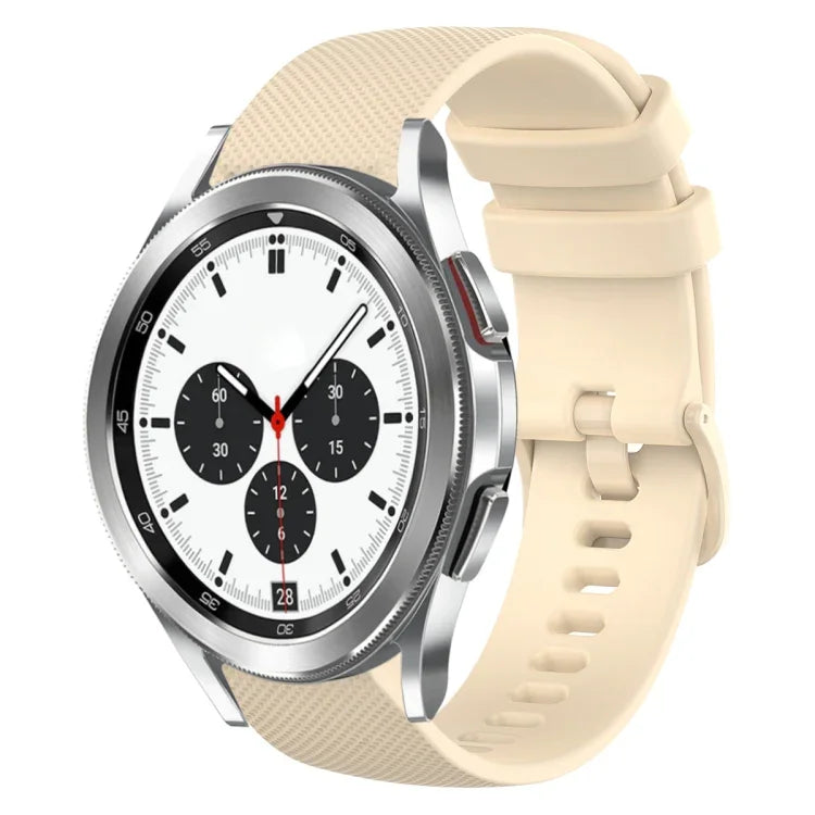 20mm Plaid Solid Color Silicone Watch Band, For Samsung Galaxy Watch4 44mm, For Samsung Galaxy Watch4 Classic 46mm, For Samsung Galaxy Watch4 Classic 42mm, For Samsung Galaxy Watch Active 2