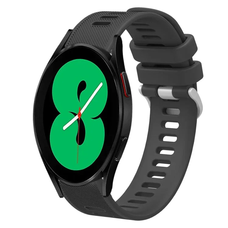 20mm Twill Solid Color Silicone Watch Band, For Samsung Galaxy Watch4 44mm, For Samsung Galaxy Watch4 Classic 46mm, For Samsung Galaxy Watch4 Classic 42mm, For Samsung Galaxy Watch Active 2