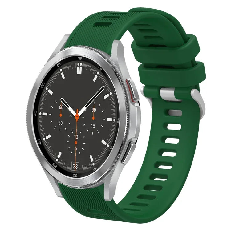 20mm Twill Solid Color Silicone Watch Band, For Samsung Galaxy Watch4 44mm, For Samsung Galaxy Watch4 Classic 46mm, For Samsung Galaxy Watch4 Classic 42mm, For Samsung Galaxy Watch Active 2