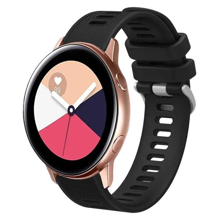 20mm Twill Solid Color Silicone Watch Band, For Samsung Galaxy Watch4 44mm, For Samsung Galaxy Watch4 Classic 46mm, For Samsung Galaxy Watch4 Classic 42mm, For Samsung Galaxy Watch Active 2