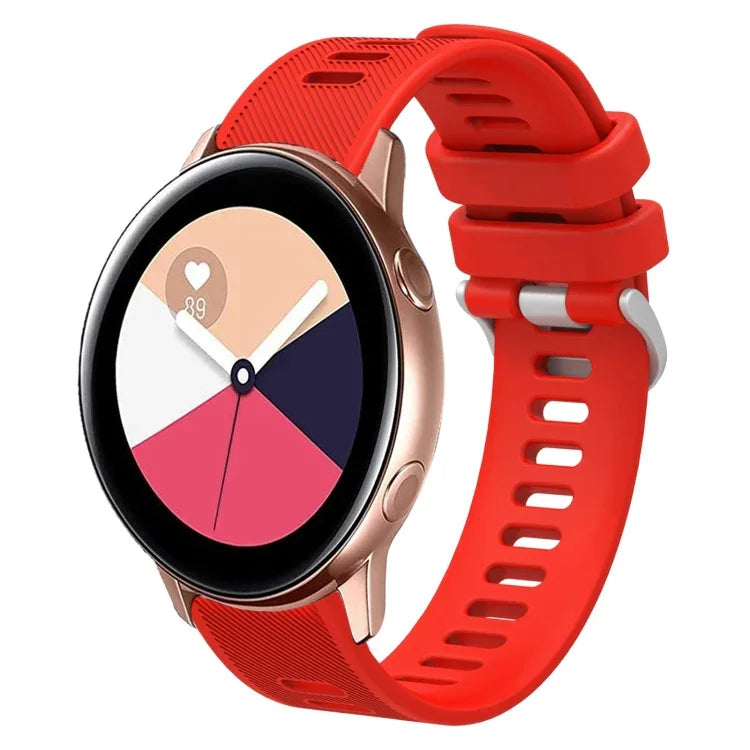 20mm Twill Solid Color Silicone Watch Band, For Samsung Galaxy Watch4 44mm, For Samsung Galaxy Watch4 Classic 46mm, For Samsung Galaxy Watch4 Classic 42mm, For Samsung Galaxy Watch Active 2