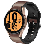 20mm Silicone Adhesive Leather Watch Band, For Samsung Galaxy Watch 5 40mm, For Samsung Galaxy Watch 5 44mm, For Samsung Galaxy Watch 5 Pro 45mm, For Samsung Galaxy Watch 4 40mm, For Samsung Galaxy Watch 4 44mm