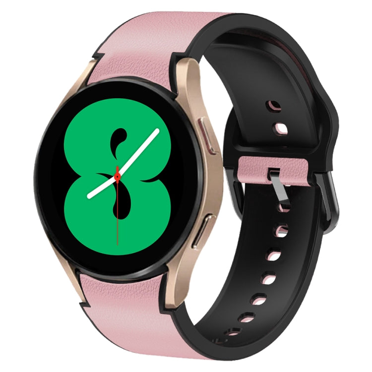 20mm Silicone Adhesive Leather Watch Band, For Samsung Galaxy Watch 5 40mm, For Samsung Galaxy Watch 5 44mm, For Samsung Galaxy Watch 5 Pro 45mm, For Samsung Galaxy Watch 4 40mm, For Samsung Galaxy Watch 4 44mm