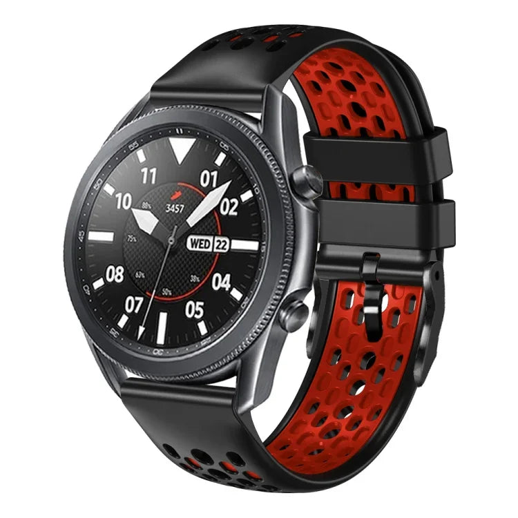 22mm Two-Color Breathable Silicone Watch Band, For Samsung Galaxy Watch3 45mm, For Samsung Galaxy Watch 46mm, For Samsung Gear S3 Classic, For Samsung Gear S3 Frontier