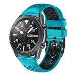 22mm Two-Color Breathable Silicone Watch Band, For Samsung Galaxy Watch3 45mm, For Samsung Galaxy Watch 46mm, For Samsung Gear S3 Classic, For Samsung Gear S3 Frontier