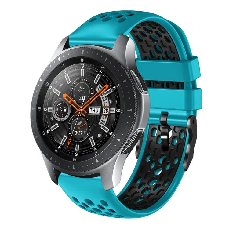 22mm Two-Color Breathable Silicone Watch Band, For Samsung Galaxy Watch3 45mm, For Samsung Galaxy Watch 46mm, For Samsung Gear S3 Classic, For Samsung Gear S3 Frontier