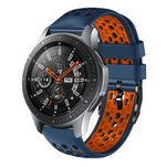 22mm Two-Color Breathable Silicone Watch Band, For Samsung Galaxy Watch3 45mm, For Samsung Galaxy Watch 46mm, For Samsung Gear S3 Classic, For Samsung Gear S3 Frontier
