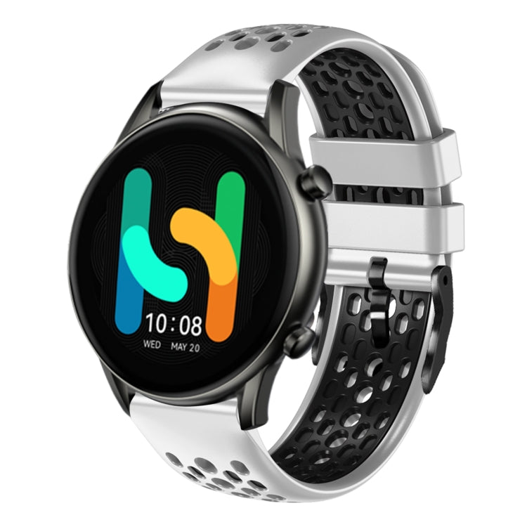 22mm Two-Color Breathable Silicone Watch Band, For  Xiaomi Haylou RT2 LS10, For Xiaomi Haylou RS4 LS12, For Xiaomi Haylou GST LS09B, For Xiaomi Haylou RT LS05S